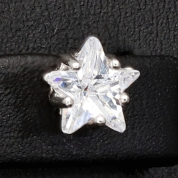 Edle Stern-Ohrstecker aus 925er Sterlingsilber mit Zirkoniasteinen in Krappen gefasst