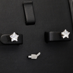 Edle Stern-Ohrstecker aus 925er Sterlingsilber mit Zirkoniasteinen in Krappen gefasst