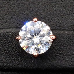 Stilvolle Ohrstecker aus rosévergoldetem 925er Sterlingsilber mit Zirkonia (Diamantimitat, Brillantschliff)