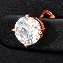 Stilvolle Ohrstecker aus rosévergoldetem 925er Sterlingsilber mit Zirkonia (Diamantimitat, Brillantschliff)