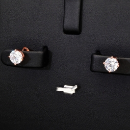 Stilvolle Ohrstecker aus rosévergoldetem 925er Sterlingsilber mit Zirkonia (Diamantimitat, Brillantschliff)