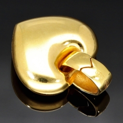 Zeitlos schöner Herzanhänger aus 333er Bicolor-Gold mit rotem Zirkonia