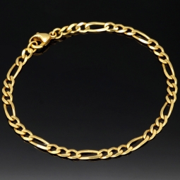 Figaro Armband aus funkelndem 333er (8k) Gelbgold – ca. 19 cm lang, 3,5 mm breit