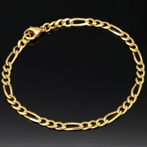 Figaro Armband aus funkelndem 333er (8k) Gelbgold – ca. 19 cm lang, 3,5 mm breit