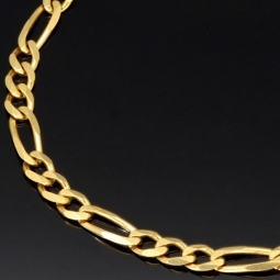 Figaro Armband aus funkelndem 333er (8k) Gelbgold – ca. 19 cm lang, 3,5 mm breit