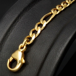 Figaro Armband aus funkelndem 333er (8k) Gelbgold – ca. 19 cm lang, 3,5 mm breit