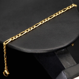 Figaro Armband aus funkelndem 333er (8k) Gelbgold – ca. 19 cm lang, 3,5 mm breit