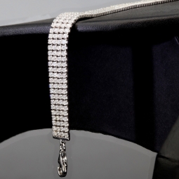 Bling-Bling Zirkonia-Armband aus 925er Silber, rhodiniert in feinem Design, in filigraner Präzision besetzt mit 340 Zirkoniasteinen ca. 3,40 ct. im Brillantschliff (Diamantimitationen) Längenverstellbar ca: 16-21 cm
