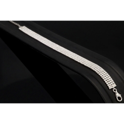 Bling-Bling Zirkonia-Armband aus 925er Silber, rhodiniert in feinem Design, in filigraner Präzision besetzt mit 340 Zirkoniasteinen ca. 3,40 ct. im Brillantschliff (Diamantimitationen) Längenverstellbar ca: 16-21 cm