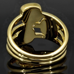 Vergoldeter Ring für Damen  aus edlem Sterling 925er Silber mit 3 großen, leuchtenden Zirkonia-Cabochonen - Ringgröße ca. 54