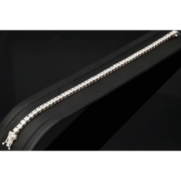 Exquisites Zirkonia-Armband aus 925 Sterling Silber, rhodiniert, besetzt mit vielen leuchtenden Zirkoniasteinen m Brillantschliff (Diamantimitationen) ca: 18cm