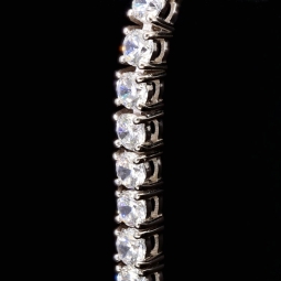 Exquisites Zirkonia-Armband aus 925 Sterling Silber, rhodiniert, besetzt mit vielen leuchtenden Zirkoniasteinen m Brillantschliff (Diamantimitationen) ca: 18cm