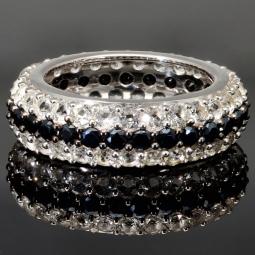 Eleganter Ring aus 925 Sterling Silber – Modernes Design mit feinem Zirkonia-Besatz (Diamantimitationen) - RG ca. 48