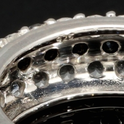 Eleganter Ring aus 925 Sterling Silber – Modernes Design mit feinem Zirkonia-Besatz (Diamantimitationen) - RG ca. 48