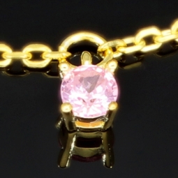 Charm-Armband für Damen aus 925er Silber, vergoldet, dekoriert mit farbenfrohen, bunten, brillantgeschliffenen Zirkonia (Diamantimitaten) in edlen Krappenfassungen - längenverstellbar in ca. 17, 18, 19, 20 cm