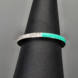 Ring aus 925 Sterling Silber in modernem Design mit feinem Zirkonia-Besatz (Diamantimitationen) - RG ca. 50