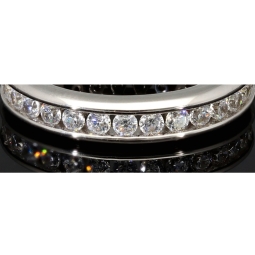Memory-Ring aus 925 Sterling Silber – Trendiges Design mit leuchtendem Zirkonia-Besatz (Diamantimitationen) - RG ca. 53