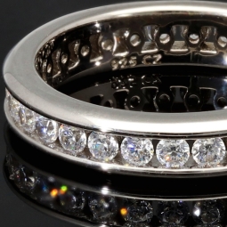 Memory-Ring aus 925 Sterling Silber – Trendiges Design mit leuchtendem Zirkonia-Besatz (Diamantimitationen) - RG ca. 53