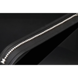 Schmetterling-Armband aus rhodiniertem 925er Sterling Silber mit 61 funkelnden Zirkoniasteinen im Brillantschliff (Diamantimitationen ca. 3,25 Karat gesamt) ca: 19,5cm