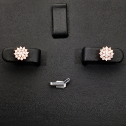 Rose vergoldete Ohrstecker mit leuchtenden Zirkonia (Diamant-Imitation-Steine, Brillantschliff) aus edlem 925er Silber