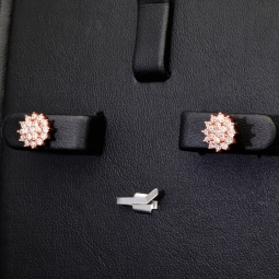 Rose vergoldete Ohrstecker mit leuchtenden Zirkonia (Diamant-Imitation-Steine, Brillantschliff) aus edlem 925er Silber