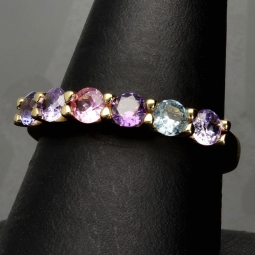 Vergoldeter, funkelnder Ring für Damen Ring aus edlem Sterling 925er Silber mit Zirkonia im Brillantschliff (Diamant-Imitation ca. 0,96 ct) - Ringgröße ca. 57