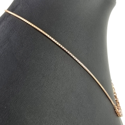 Rosévergoldetes Collier aus Sterling 925 Silber mit prunkvollem Zierelement mit Zirkoniabesatz  (Diamantimitat, Brillantschliff) - ca. 45-50 cm - längenverstellbar