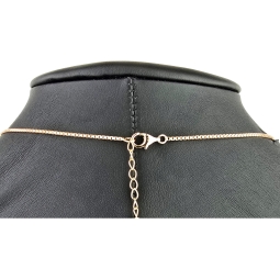 Rosévergoldetes Collier aus Sterling 925 Silber mit prunkvollem Zierelement mit Zirkoniabesatz  (Diamantimitat, Brillantschliff) - ca. 45-50 cm - längenverstellbar