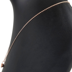 Rosévergoldete Kette mit funkelndem Anhänger aus Sterling Silber 925 mit Zirkoniabesatz (Diamantimitation - ca. 1,00 ct Brillantschliff in Champagner-Ton) Länge verstellbar ca. 45-50 cm