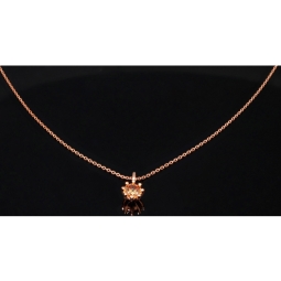 Rosévergoldete Kette mit funkelndem Anhänger aus Sterling Silber 925 mit Zirkoniabesatz (Diamantimitation - ca. 1,00 ct Brillantschliff in Champagner-Ton) Länge verstellbar ca. 45-50 cm