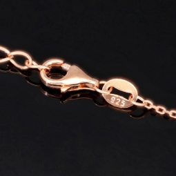 Rosévergoldete Kette mit funkelndem Anhänger aus Sterling Silber 925 mit Zirkoniabesatz (Diamantimitation - ca. 1,00 ct Brillantschliff in Champagner-Ton) Länge verstellbar ca. 45-50 cm