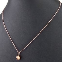 Rosévergoldete Kette mit funkelndem Anhänger aus Sterling Silber 925 mit Zirkoniabesatz (Diamantimitation - ca. 1,00 ct Brillantschliff in Champagner-Ton) Länge verstellbar ca. 45-50 cm