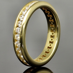 Eleganter Memory-Ring mit 28 leuchtenden Zirkoniasteinen (Diamant-Imitation ca. 0,84ct) – 925er Silber vergoldet - RG 53-54