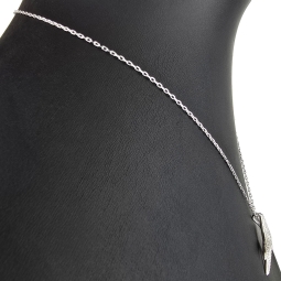 Maritime Seestern-Kette mit vielen kleinen, funkelnden Zirkonia-Steinen (Diamatimitate, Brillantschliff) aus 925 Sterling Silber poliert und rhodiniert - Länge verstellbar 45-50 cm