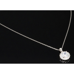 Feines Schmuckset aus 925er Sterlingsilber mit funkelndem Zirkonia im Brillantschliff (Diamantimitat) in Krappen gefasst