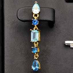 Edle Ohrhänger - Silberohrringe aus 925 Sterling Silber mit funkelnden Zirkoniasteinen (Diamantimitationen ) ca. 3,12ct Schliffmix, multicolor - edel vergoldet