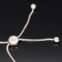 Dreireihiges Zirkonia-Armband / Zugarmband (Diamantimitationen, Brillantschliff) aus 925er Sterling Silber – filigran, funkelnd & längenverstellbar (ca. 16–21 cm) -  mit ca. 140 fein eingearbeiteten Zirkoniasteinen (Diamantimitationen, Brillantschliff)