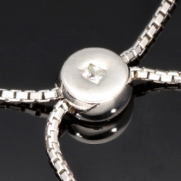 Dreireihiges Zirkonia-Armband / Zugarmband (Diamantimitationen, Brillantschliff) aus 925er Sterling Silber – filigran, funkelnd & längenverstellbar (ca. 16–21 cm) -  mit ca. 140 fein eingearbeiteten Zirkoniasteinen (Diamantimitationen, Brillantschliff)