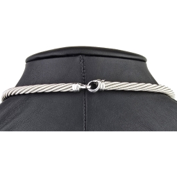 Wellendorff Markenschmuck: Beeindruckendes Collier / Seidenkordel, mit feiner Struktur aus hochwertigem Gold in ca 43 cm Länge (18K / 750 Weißgold, ca. 78,5g)