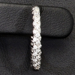 Mini Creolen / Ohrringe aus 925 Sterling Silber, rhodiniert und poliert veredelt mit leuchtenden Zirkonia-Steinen (Diamantimitationen) im Brillantschliff