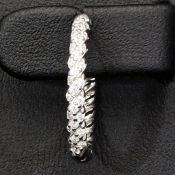 Mini Creolen / Ohrringe aus 925 Sterling Silber, rhodiniert und poliert veredelt mit leuchtenden Zirkonia-Steinen (Diamantimitationen) im Brillantschliff
