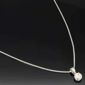 Elegantes Schmuckset -Silberkette und Anhänger aus 925er Sterling Silber mit Zirkonia im Brillantschliff (Diamantimitation) - ca. 45cm