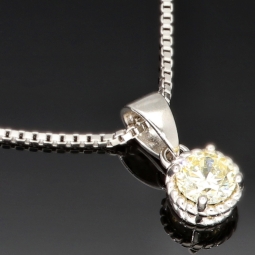 Elegantes Schmuckset -Silberkette und Anhänger aus 925er Sterling Silber mit Zirkonia im Brillantschliff (Diamantimitation) - ca. 45cm