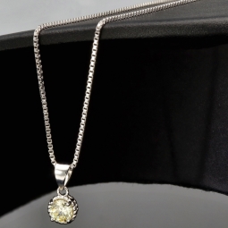 Elegantes Schmuckset -Silberkette und Anhänger aus 925er Sterling Silber mit Zirkonia im Brillantschliff (Diamantimitation) - ca. 45cm