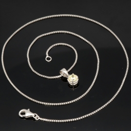 Elegantes Schmuckset -Silberkette und Anhänger aus 925er Sterling Silber mit Zirkonia im Brillantschliff (Diamantimitation) - ca. 45cm