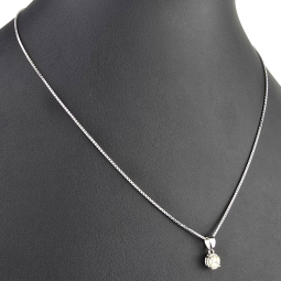 Elegantes Schmuckset -Silberkette und Anhänger aus 925er Sterling Silber mit Zirkonia im Brillantschliff (Diamantimitation) - ca. 45cm