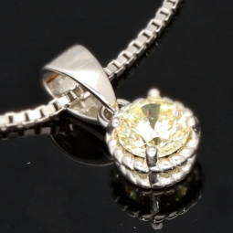 Elegantes Schmuckset -Silberkette und Anhänger aus 925er Sterling Silber mit Zirkonia im Brillantschliff (Diamantimitation) - ca. 45cm