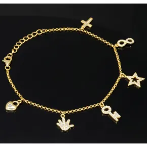 Edles Silberarmband - zeitloses Bettelarmband aus vergoldetem 925 Sterling Silber - Länge verrstellbar ca. 17- 20 cm