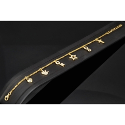Edles Silberarmband - zeitloses Bettelarmband aus vergoldetem 925 Sterling Silber - Länge verrstellbar ca. 17- 20 cm