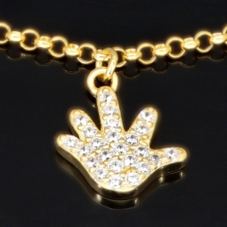 Edles Silberarmband - zeitloses Bettelarmband aus vergoldetem 925 Sterling Silber - Länge verrstellbar ca. 17- 20 cm